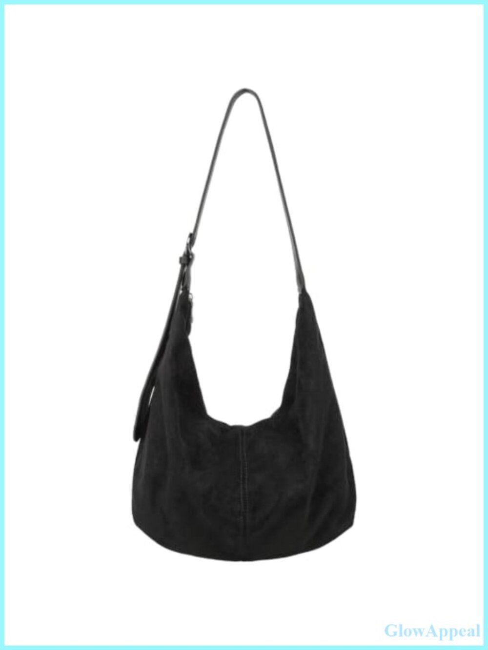 Faux Suede Slouchy Hobo Bag Adjustable Crossbody Shoulder Purse Vegan